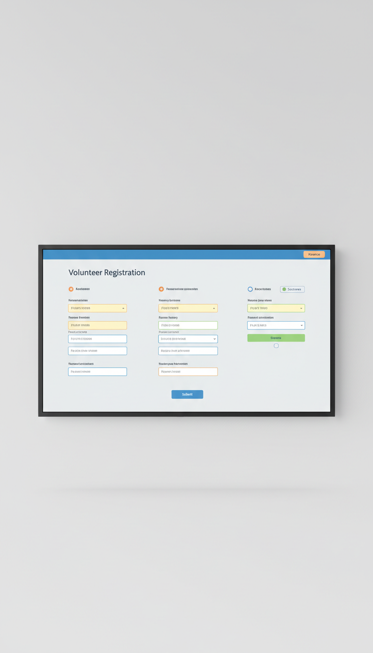 Volunteer registration module with accessible form fields