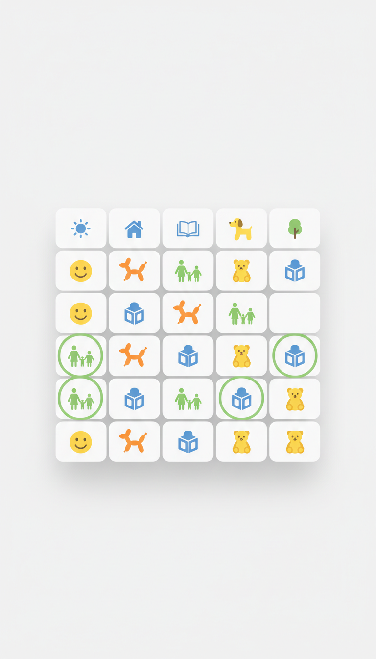 Event calendar module with family-friendly iconography